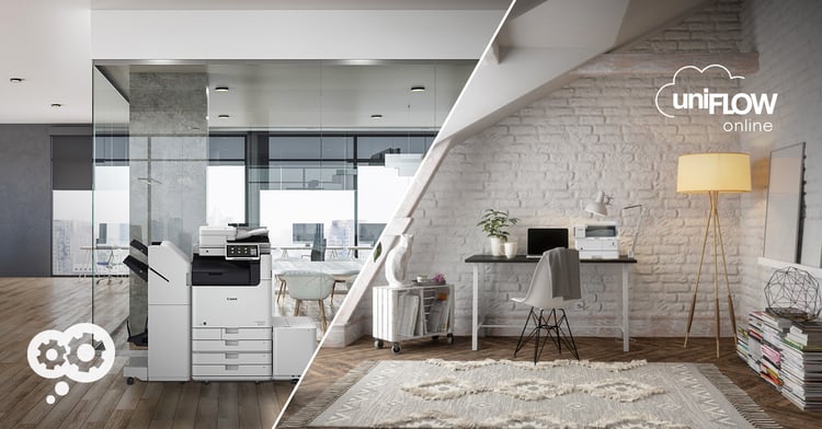 uniFLOW Online for a hybrid work environment