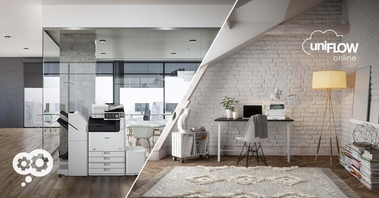 uniFLOW Online for a hybrid work environment